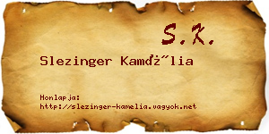 Slezinger Kamélia névjegykártya